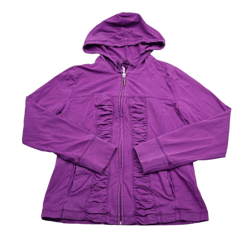 New York and Company Hoodie Womens M Purple Long Sleeve Full Zip Sweatshirt